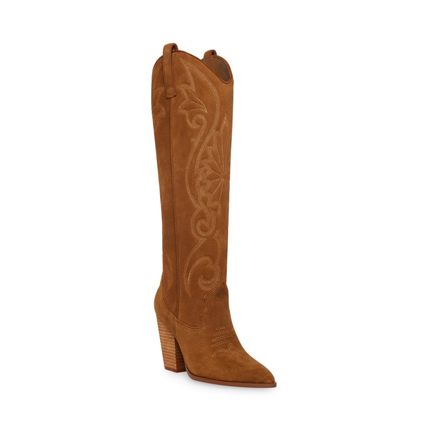 Brown Steve Madden Lasso Chestnut Suede Women's Knee-high Boots | PH 7034ZIB